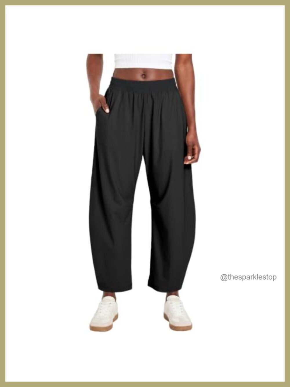 Women's High Waisted Barrel Leg Hiking Pants Lightweight Baggy Ankle